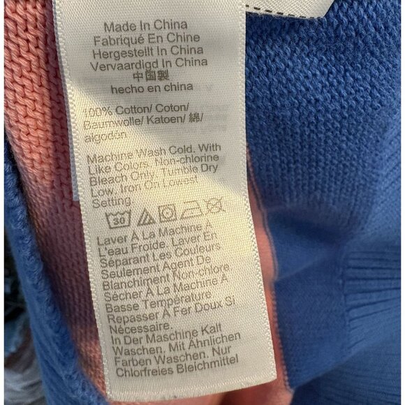 J.Crew Men's Striped Knit Heritage Cotton Crewneck Sweater M Blue Pink Preppy - Picture 4 of 8